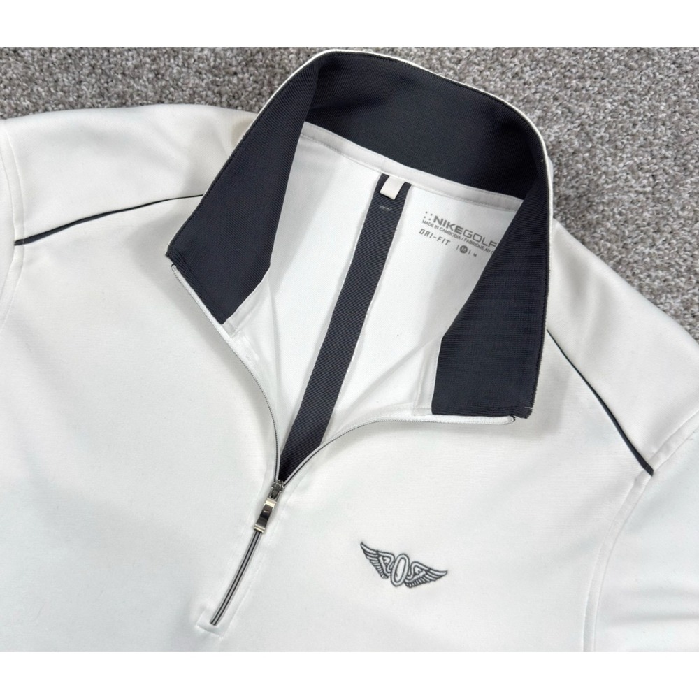 Nike Golf Olympic Club San Francisco Pullover Mens M White Dri Fit 1/4 Zip